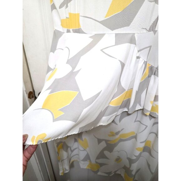 VTG Katie Women's 80S Y2K Floral Button-Down Back Midi Dress Ruffle Hem Size 10 - Picture 6 of 15